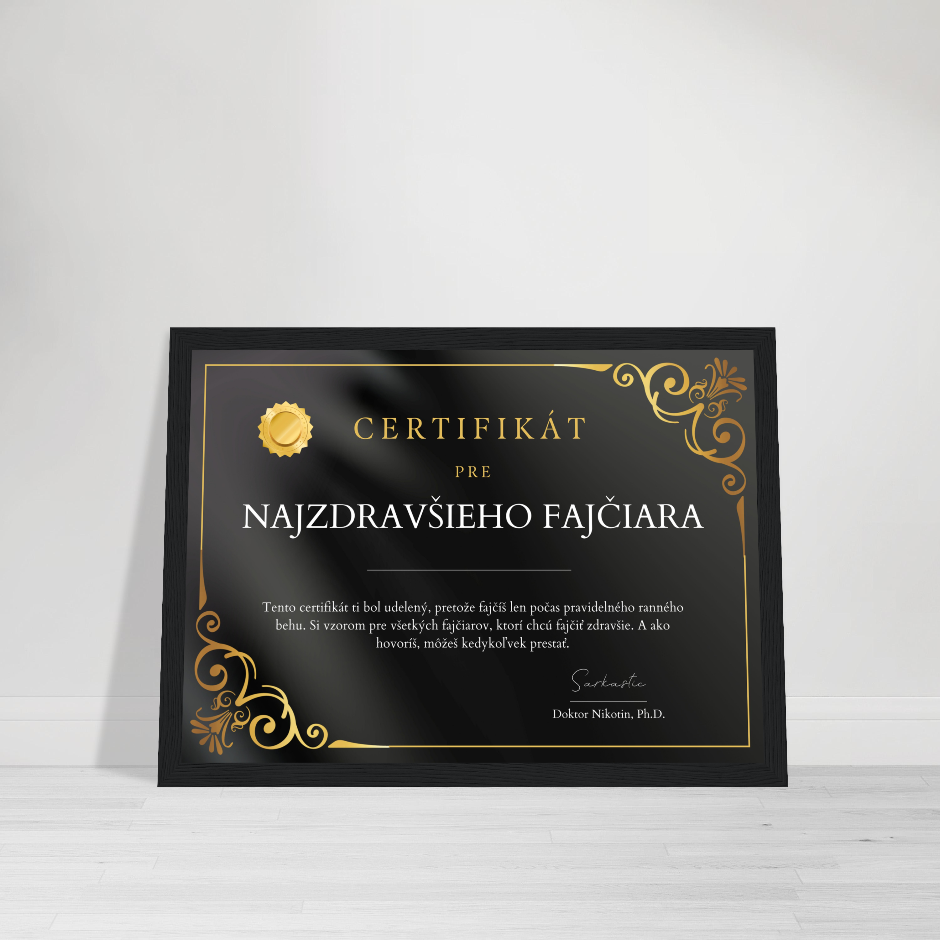 Certifikát Najzdravší Fajčiar (SK)