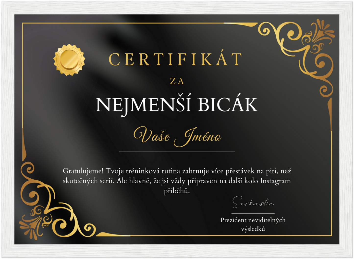Certifikát Nejmenší Bicák