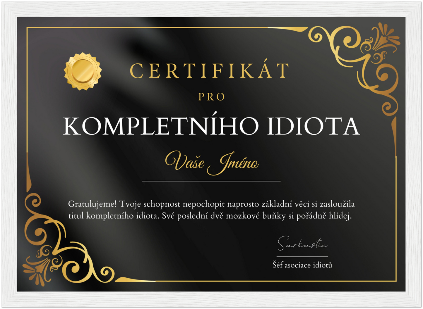 Certifikát Kompletní Idiot