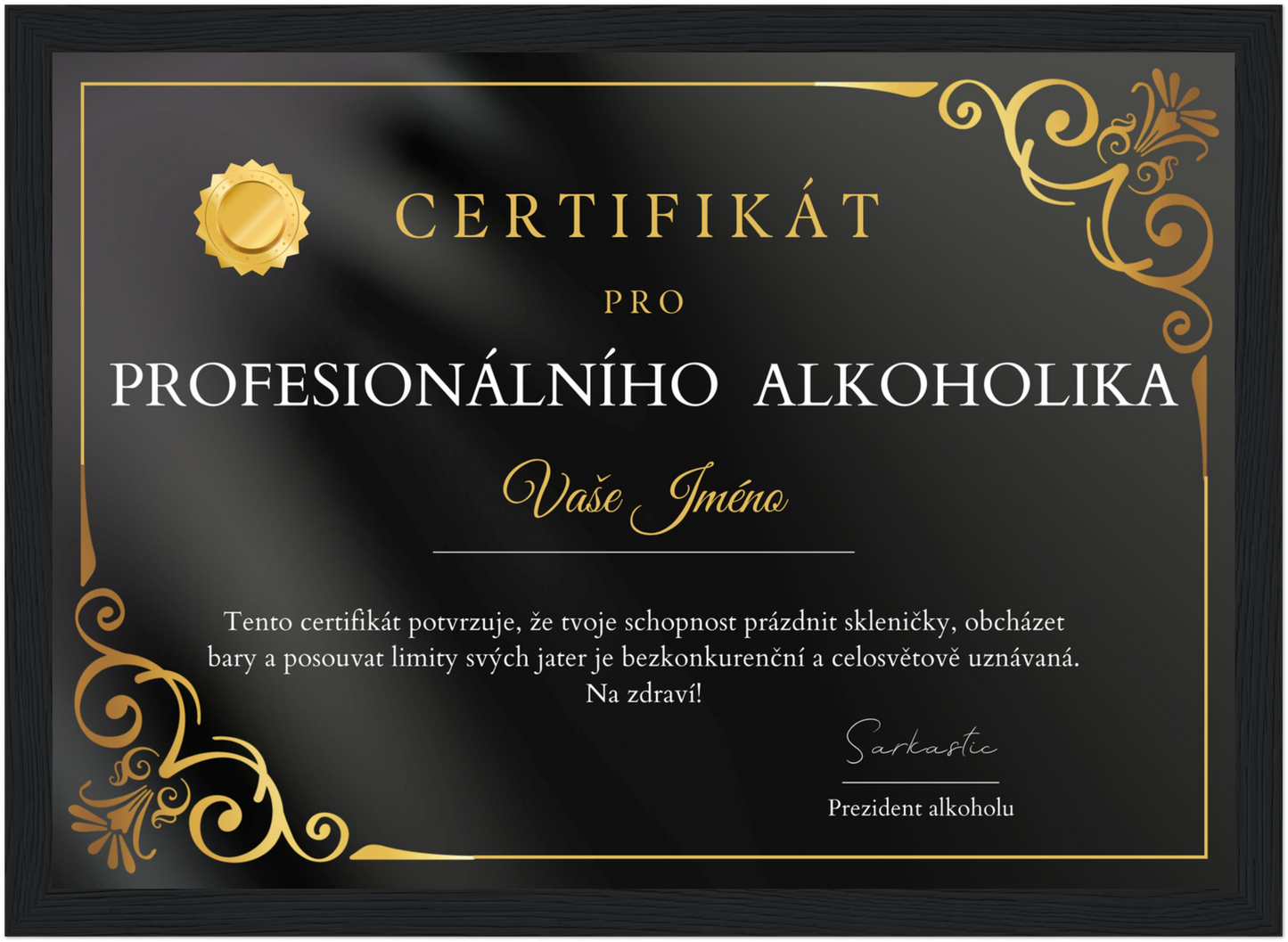 Certifikát Profesionální Alkoholik