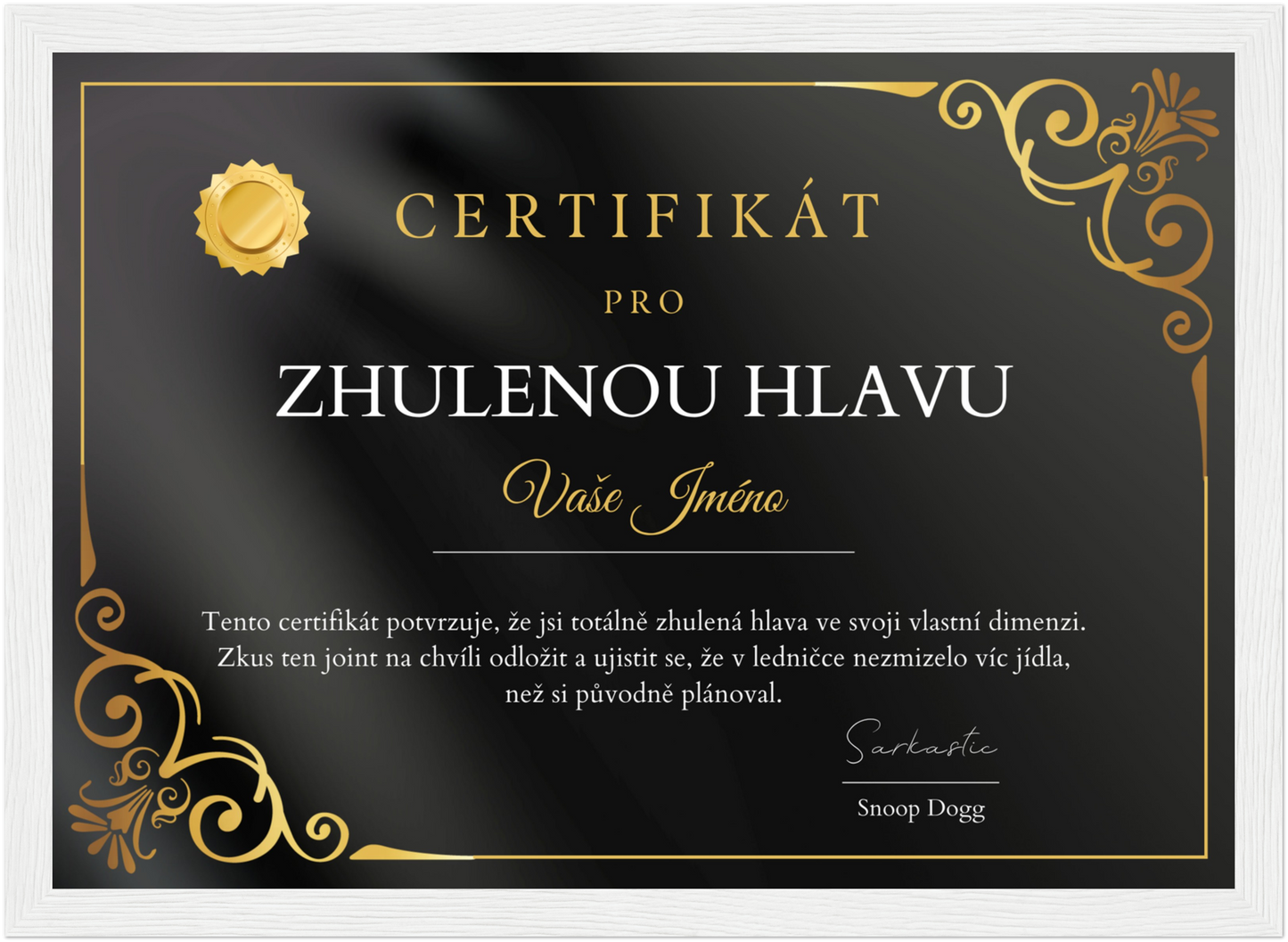 Certifikát Zhulená Hlava