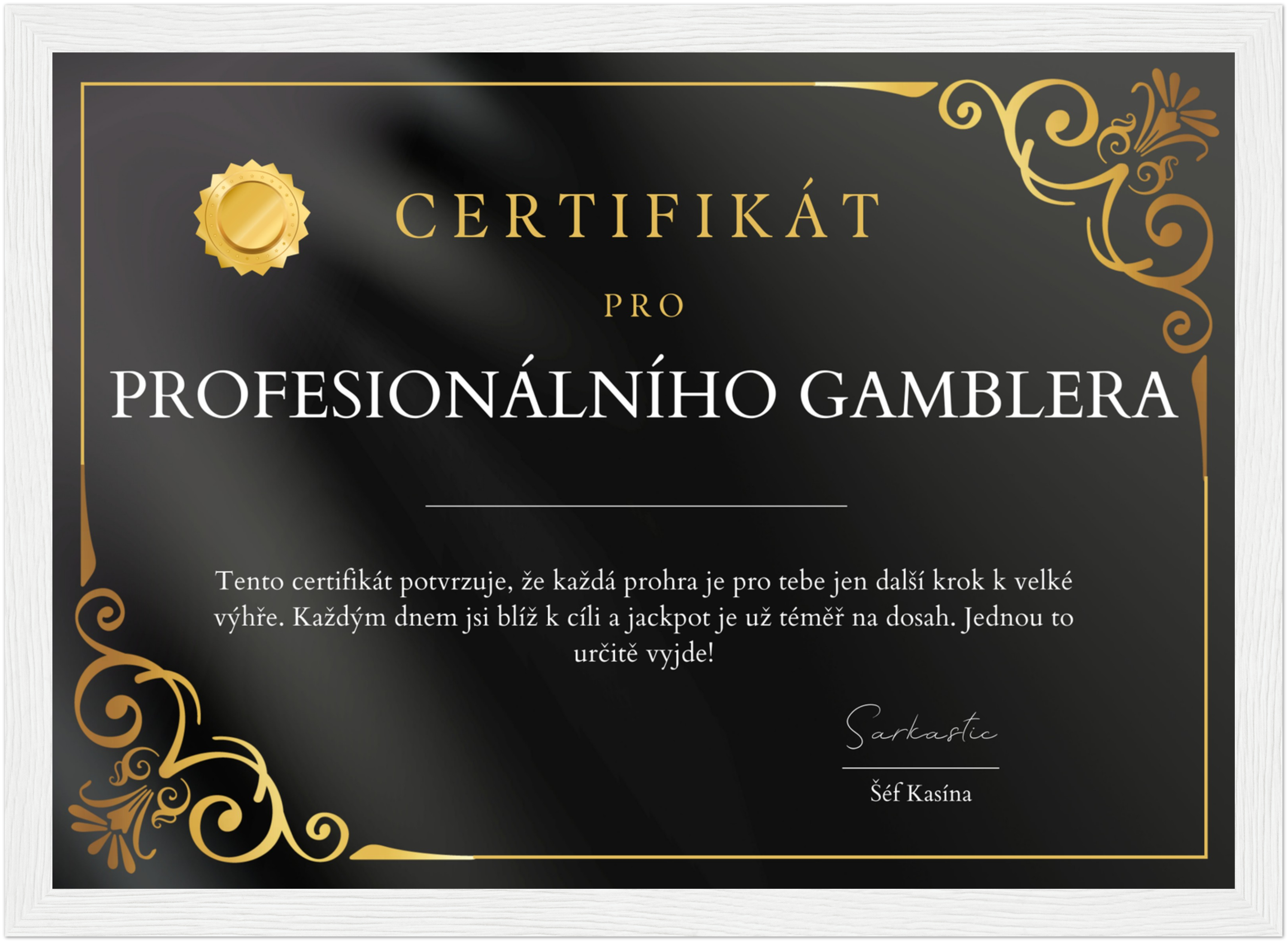 Certifikát Profesionální Gambler