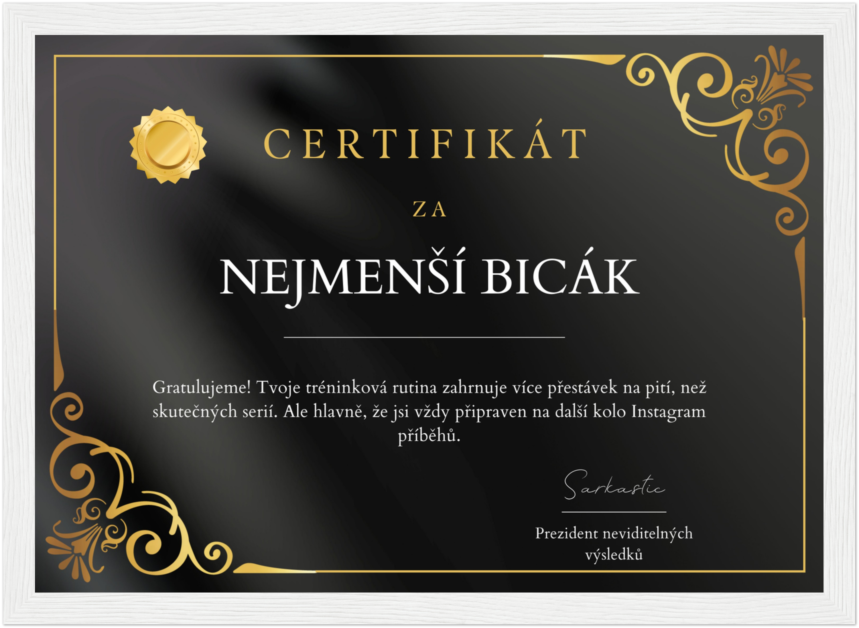 Certifikát Nejmenší Bicák