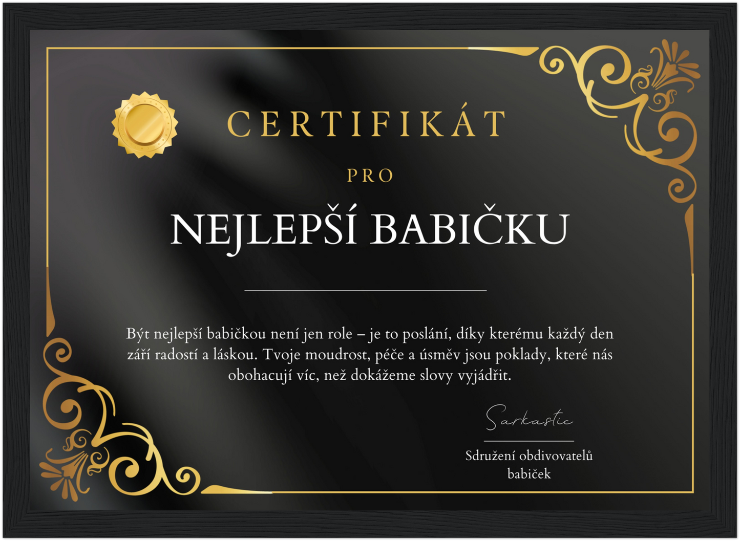 Certifikát Nejlepší Babička
