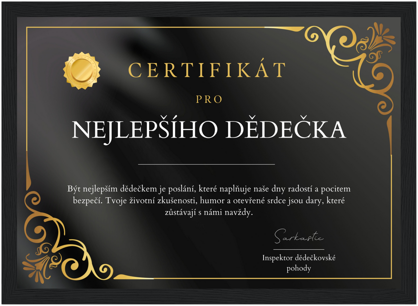 Certifikát Nejlepší Dědeček