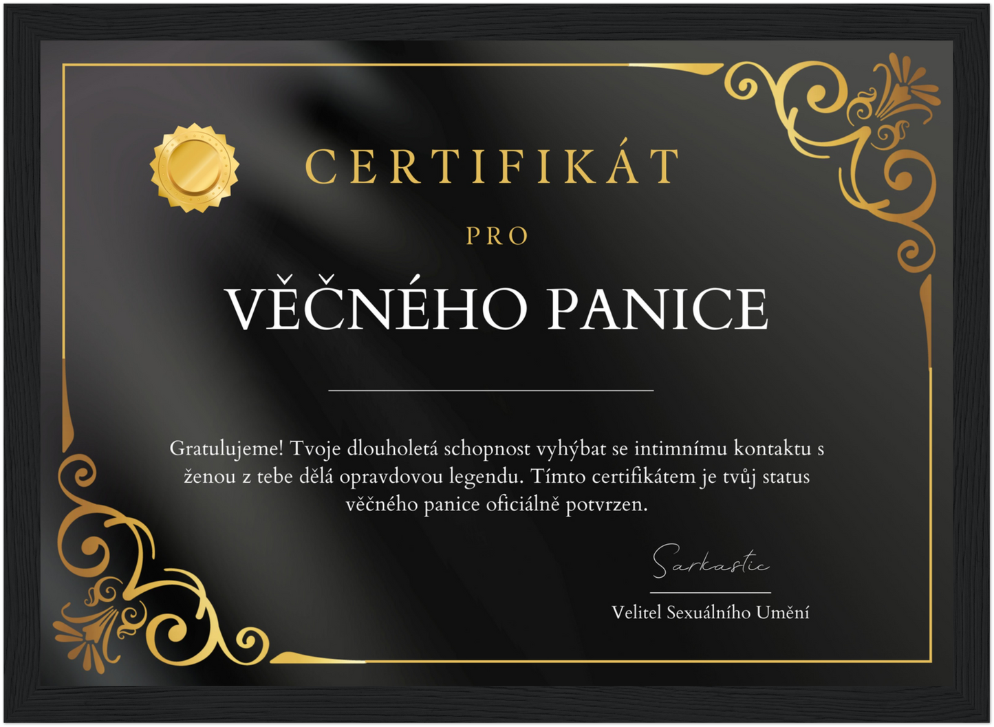 Certifikát Věčný Panic