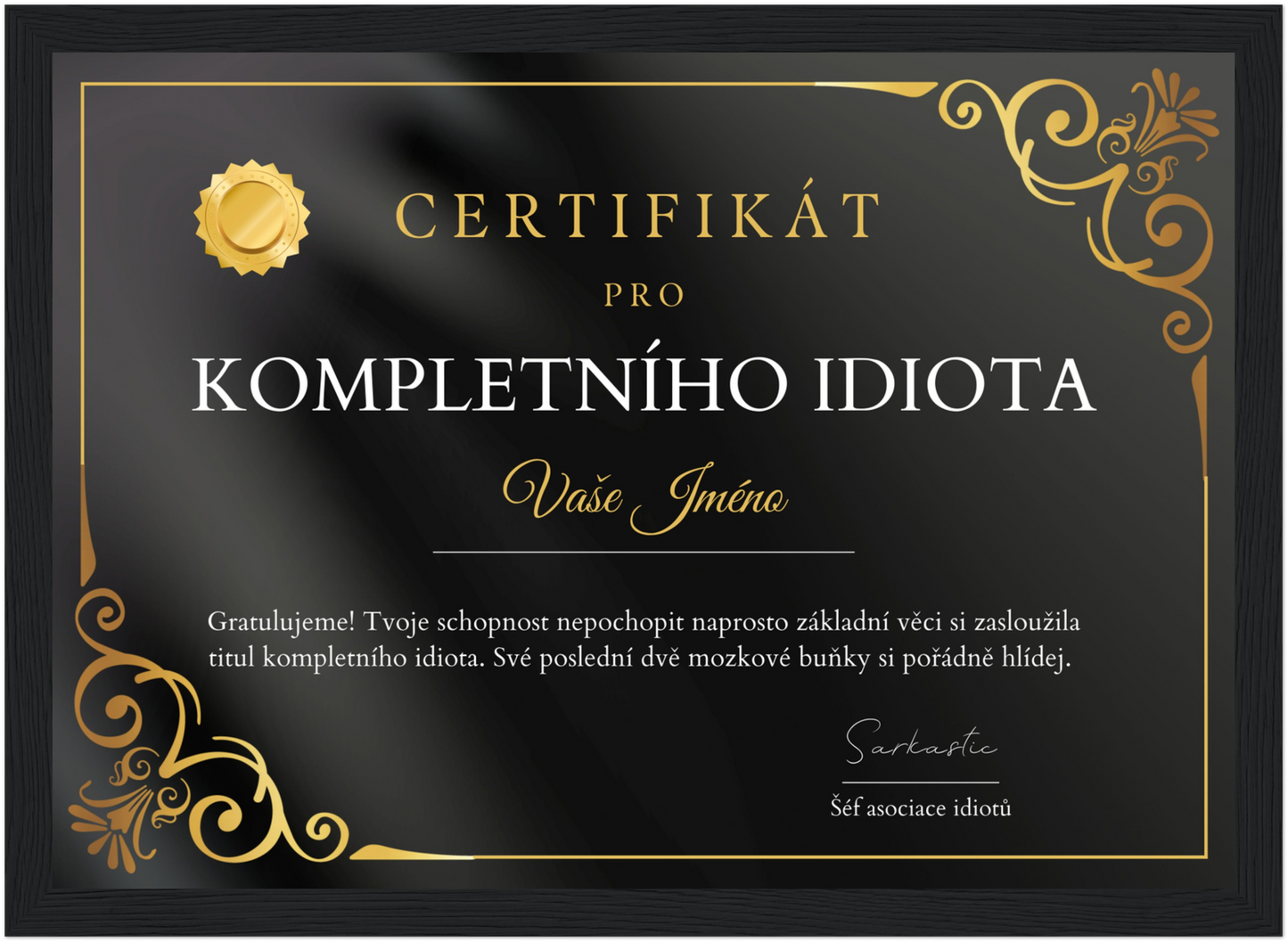 Certifikát Kompletní Idiot