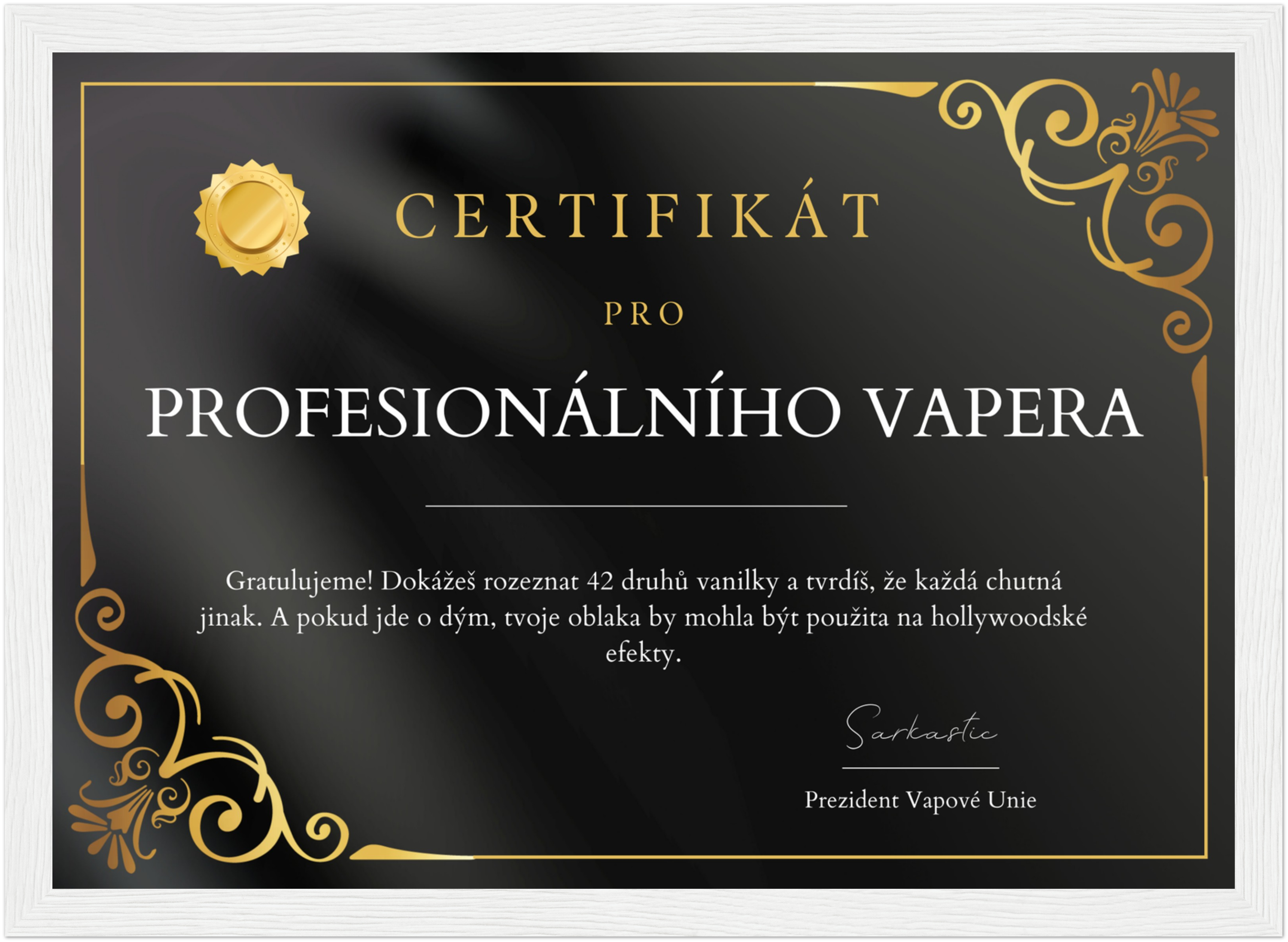 Certifikát Profesionální Vaper
