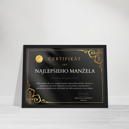 Certifikát Najlepší Manžel (SK)