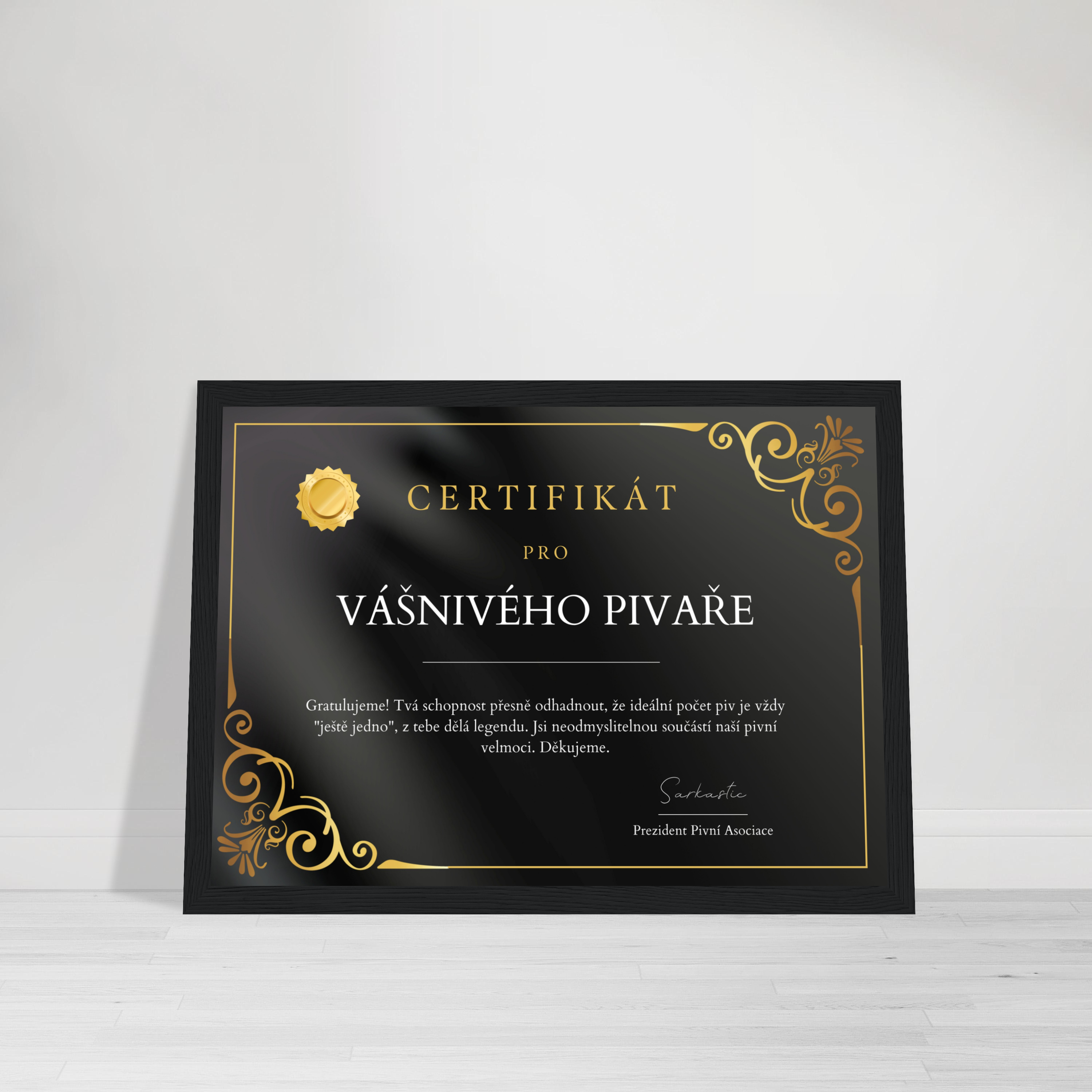 Certifikát Vášnivý Pivař