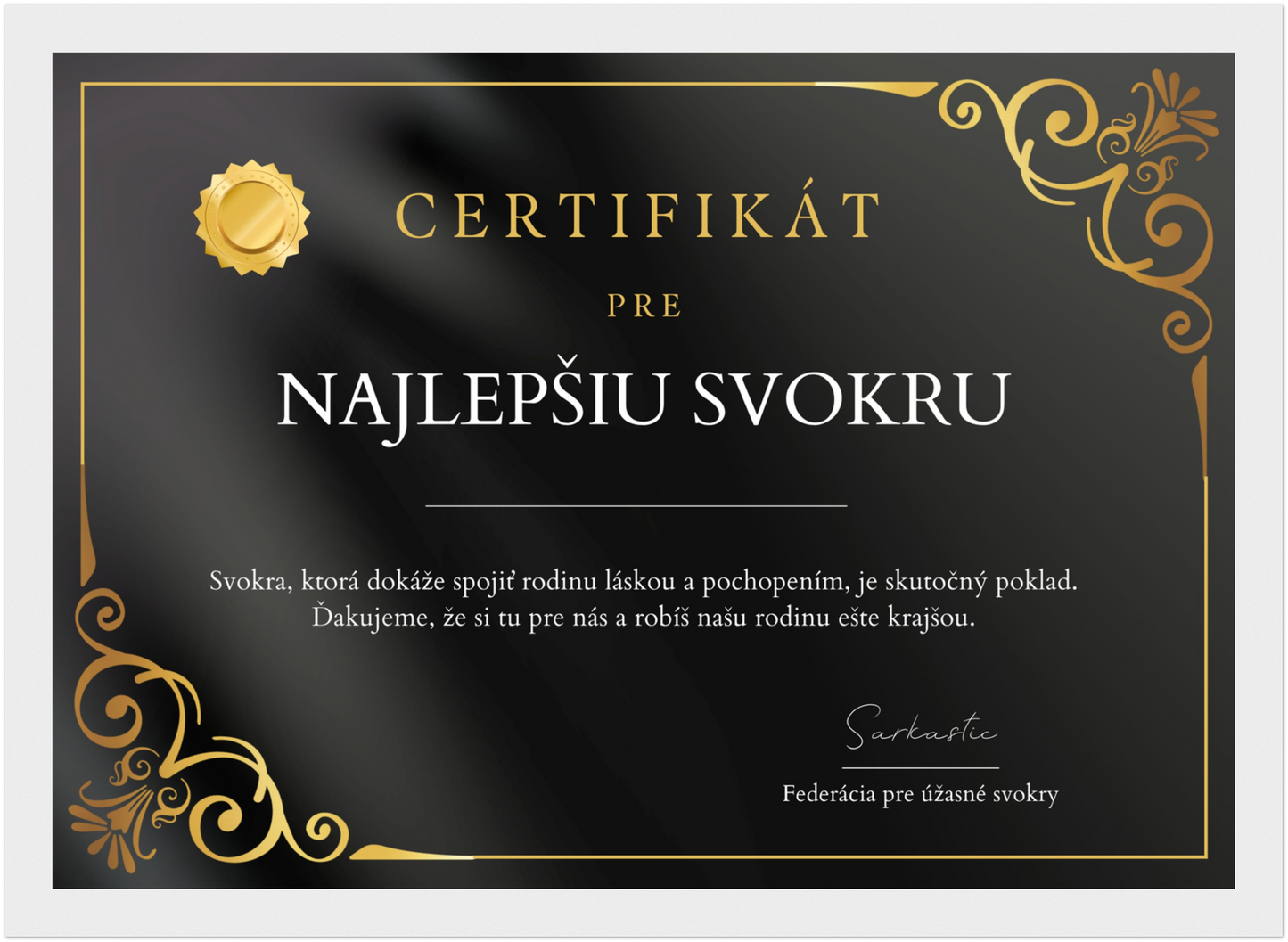 Certifikát Najlepšia Svokra (SK)