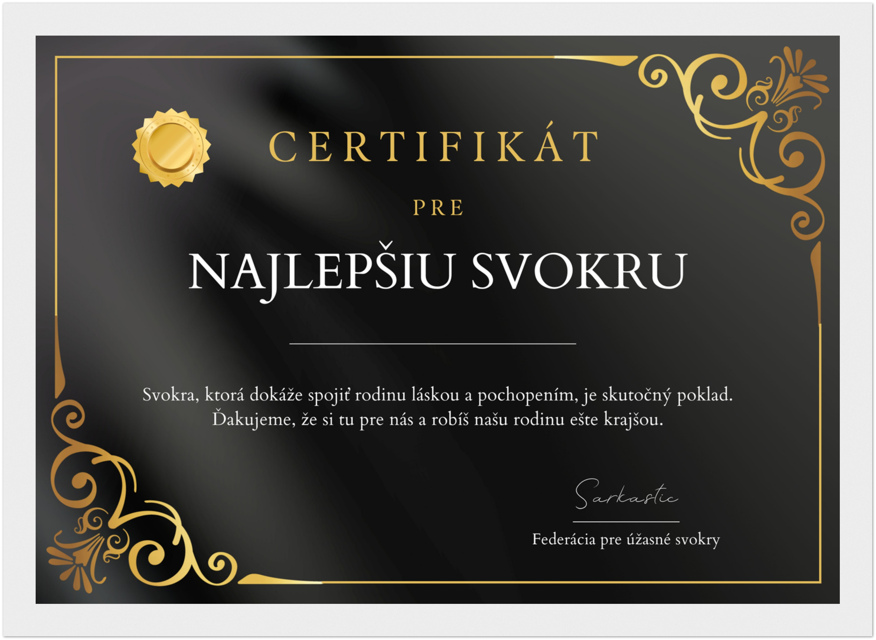 Certifikát Najlepšia Svokra (SK)