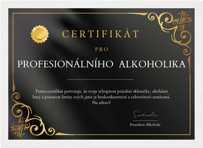 Certifikát Profesionální Alkoholik