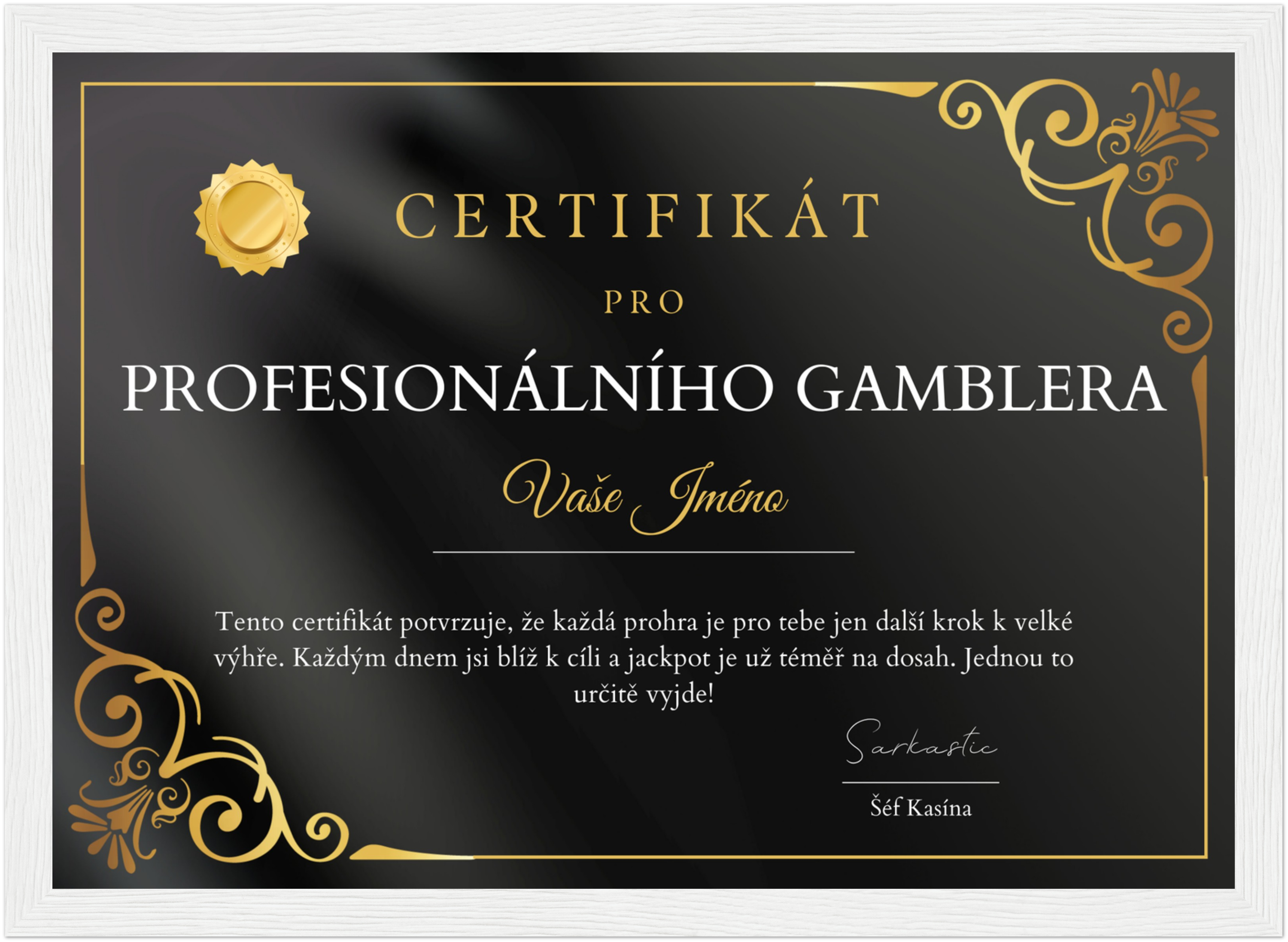 Certifikát Profesionální Gambler