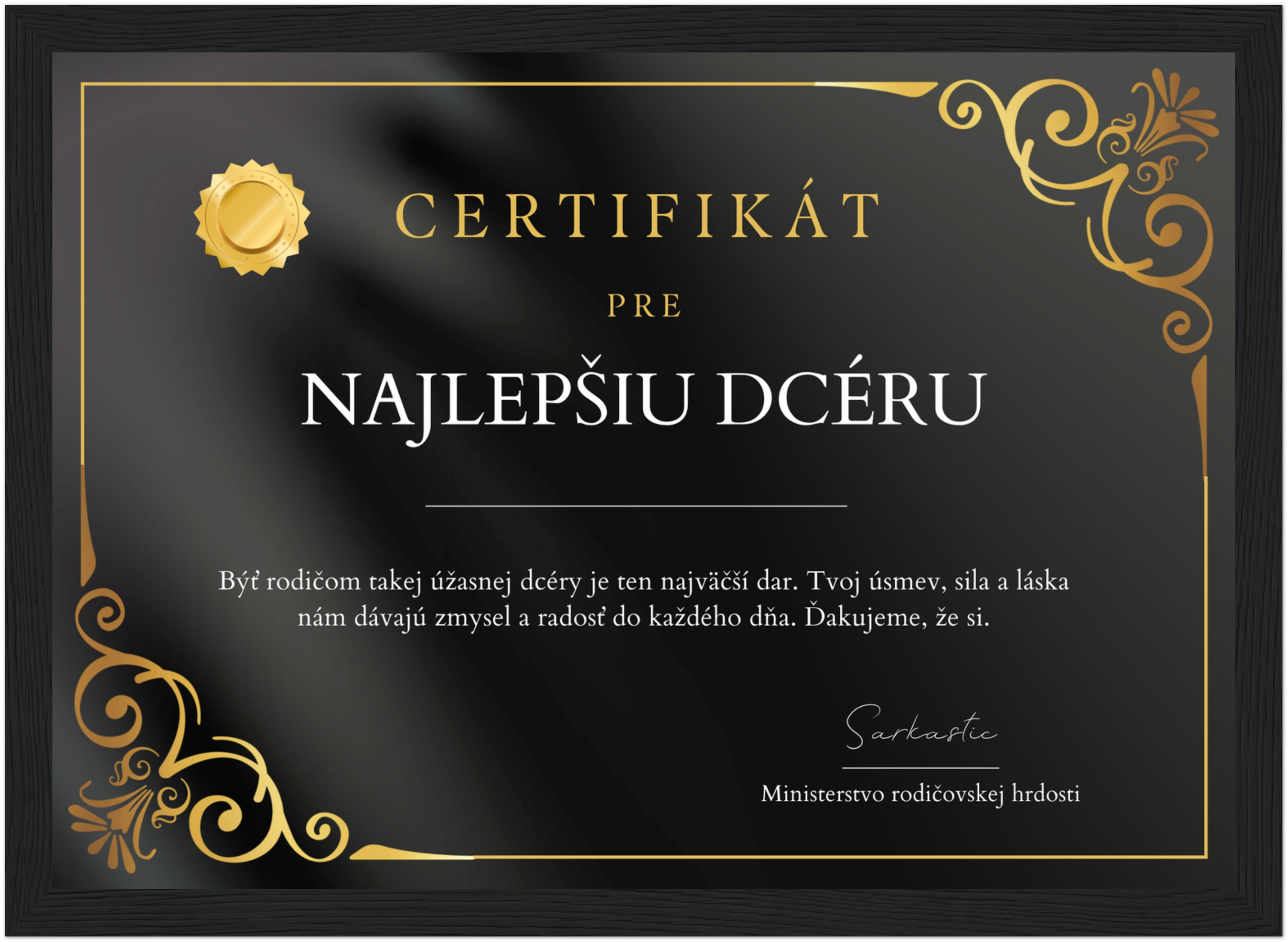 Certifikát Najlepšia Dcéra (SK)