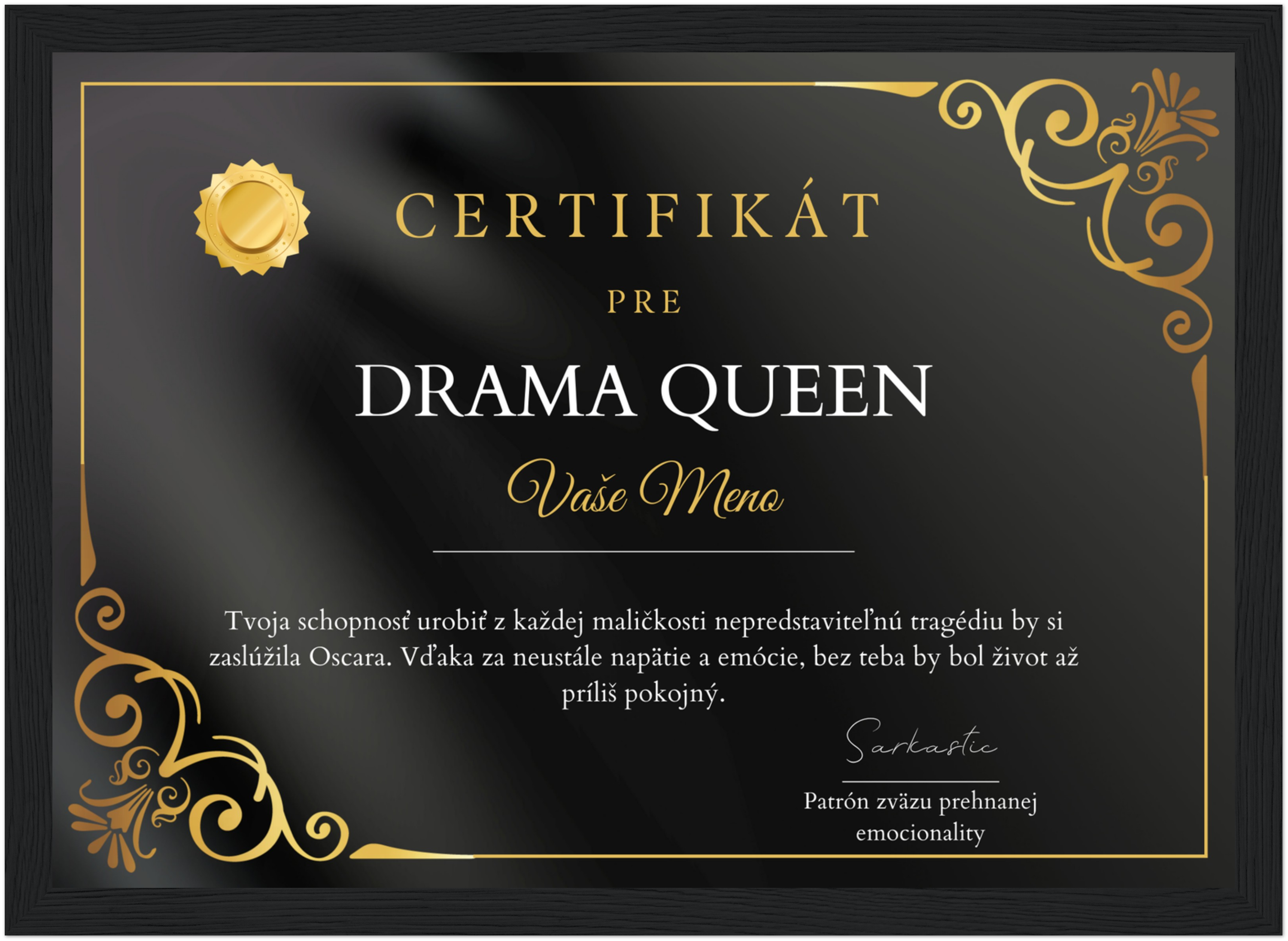 Certifikát Drama Queen (SK)