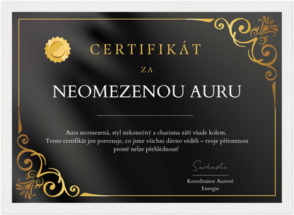 Certifikát Neomezená Aura
