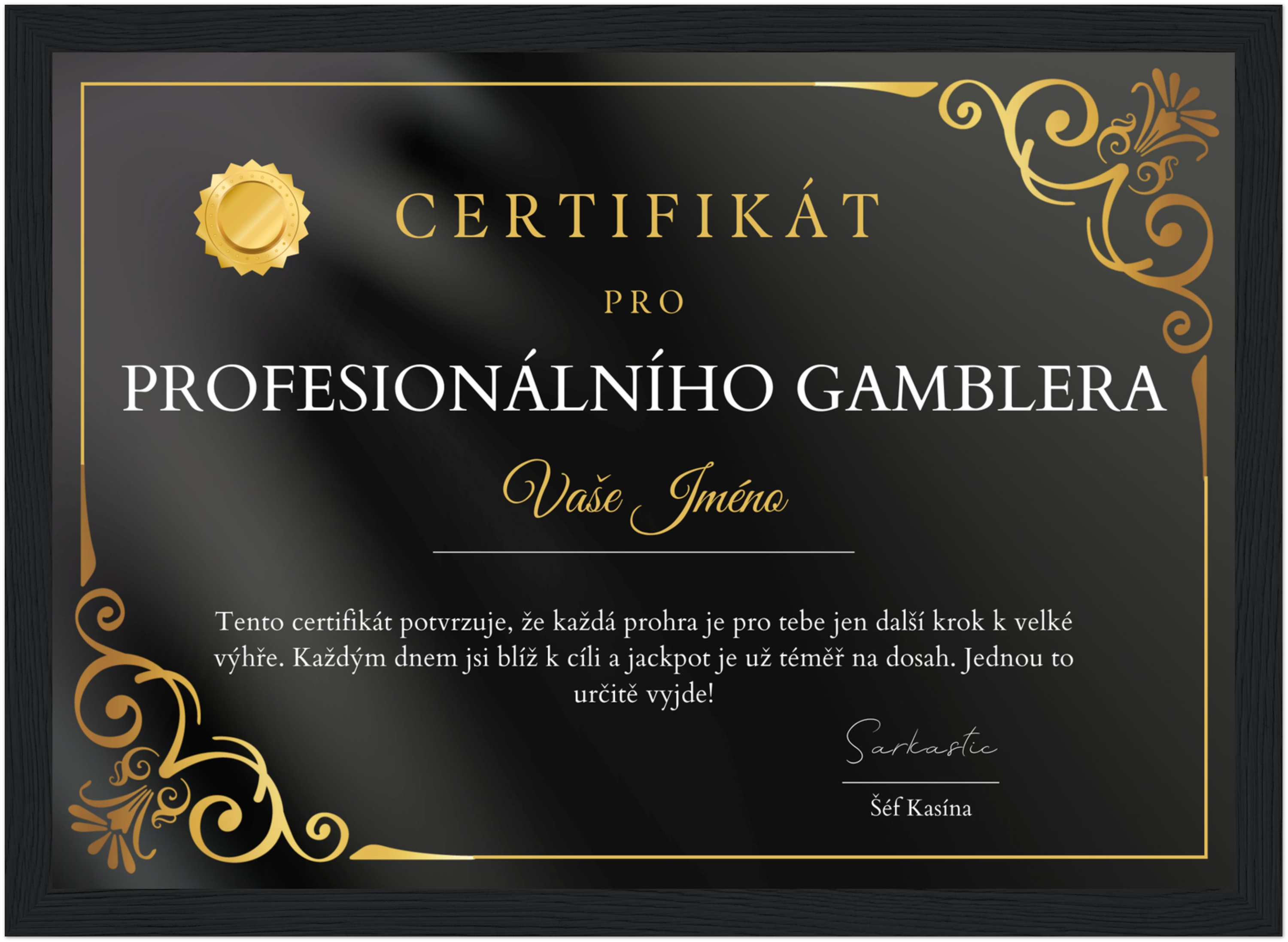 Certifikát Profesionální Gambler