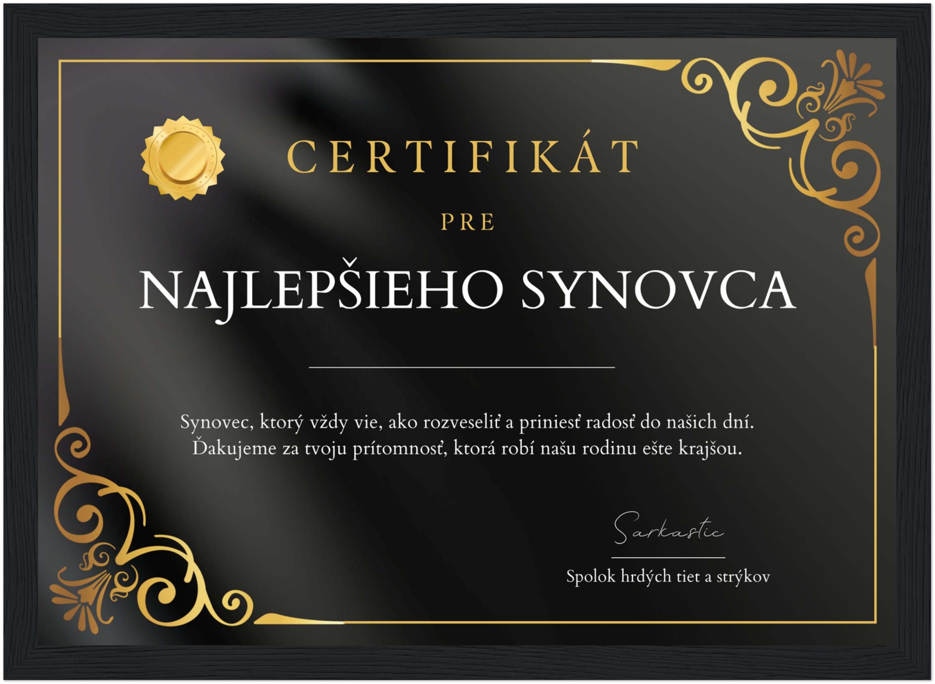Certifikát Najlepší Synovec (SK)
