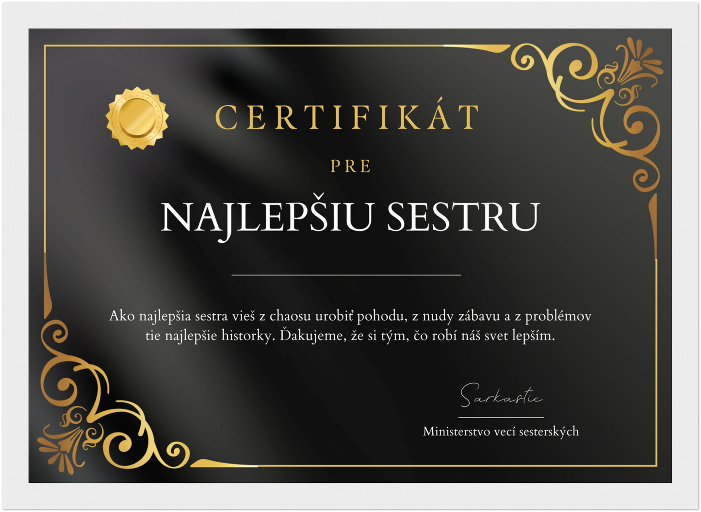 Certifikát Najlepšia Sestra (SK)
