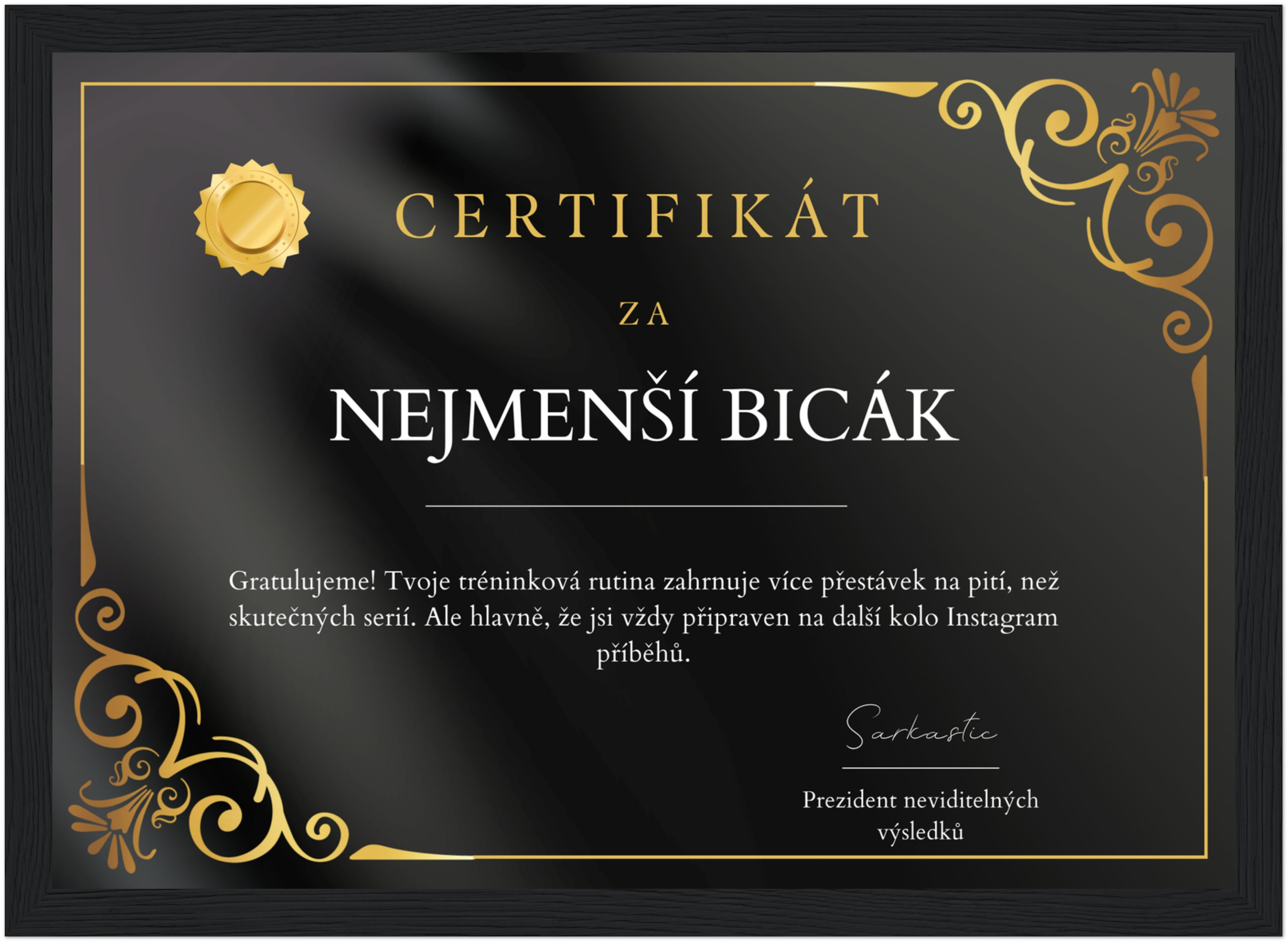 Certifikát Nejmenší Bicák